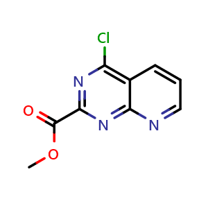 Chemical structure of methyl 4-chloropyrido[2,3-d]pyrimidine-2-carboxylate , CAS 1260761-86-1, AChemBlock AD239775