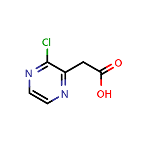 Chemical structure of 2-(3-chloropyrazin-2-yl)acetic acid , CAS 1260787-77-6, AChemBlock AD239777