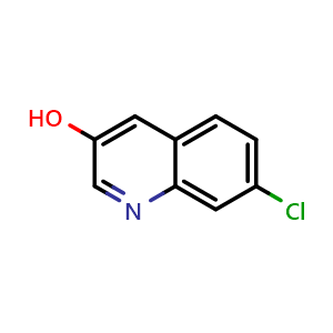 Chemical structure of 7-chloroquinolin-3-ol , CAS 1261454-55-0, AChemBlock AD239787