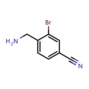Chemical structure of 4-(Aminomethyl)-3-bromobenzonitrile , CAS 1261568-80-2, AChemBlock AD239788