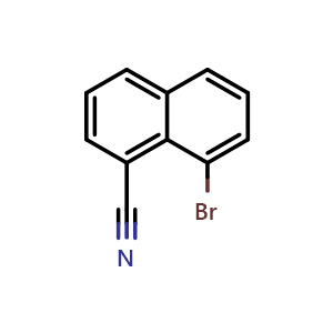 Chemical structure of 8-bromonaphthalene-1-carbonitrile , CAS 1261671-86-6, AChemBlock AD239795
