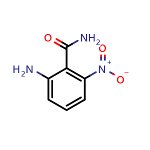 Chemical structure of 2-Amino-6-nitrobenzamide , CAS 1261676-58-7, AChemBlock AD239796