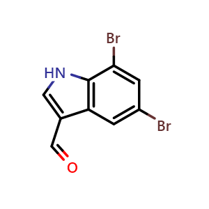 Chemical structure of 5,7-Dibromoindole-3-carbaldehyde , CAS 126811-14-1, AChemBlock AD239826