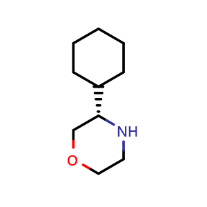 Chemical structure of (3S)-3-cyclohexylmorpholine , CAS 1270289-34-3, AChemBlock AD239831