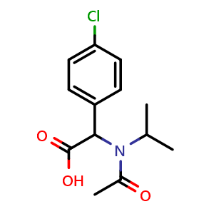 Chemical structure of 2-(4-Chlorophenyl)-2-(N-isopropylacetamido)acetic Acid , CAS 1270692-58-4, AChemBlock AD239833