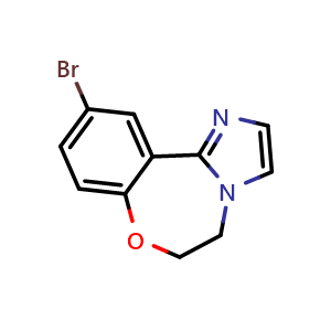 Chemical structure of 10-Bromo-5,6-dihydrobenzo[f]imidazo[1,2-d][1,4]oxazepine , CAS 1282516-56-6, AChemBlock AD239848