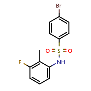 Chemical structure of 4-bromo-N-(3-fluoro-2-methylphenyl)benzene-1-sulfonamide , CAS 1284698-48-1, AChemBlock AD239854