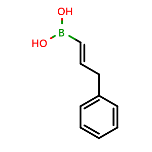 Chemical structure of [(1E)-3-phenylprop-1-en-1-yl]boronic acid , CAS 129423-29-6, AChemBlock AD239868