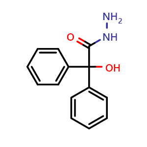 Chemical structure of 2-Hydroxy-2,2-diphenylacetohydrazide , CAS 13050-38-9, AChemBlock AD239881