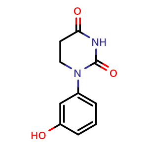 Chemical structure of 1-(3-hydroxyphenyl)dihydropyrimidine-2,4(1H,3H)-dione , CAS 1310680-01-3, AChemBlock AD239895