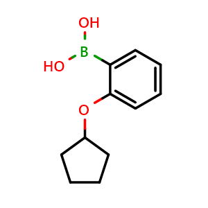 Chemical structure of [2-(cyclopentoxy)phenyl]boronic acid , CAS 1311159-02-0, AChemBlock AD239898