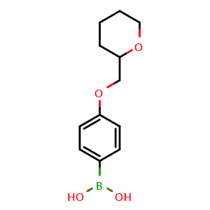 Chemical structure of (4-((Tetrahydro-2h-pyran-2-yl)methoxy)phenyl)boronic acid , CAS 1313761-97-5, AChemBlock AD239910