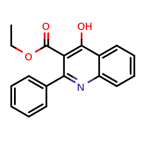 Chemical structure of Ethyl 4-hydroxy-2-phenylquinoline-3-carboxylate , CAS 13180-36-4, AChemBlock AD239929