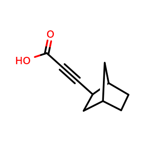 Chemical structure of 3-norbornan-2-ylprop-2-ynoic acid , CAS 1341786-55-7, AChemBlock AD239976