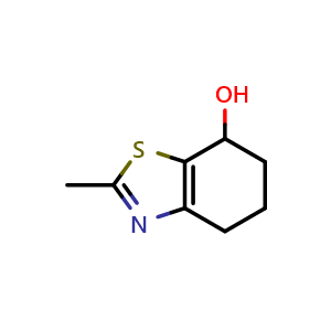 Chemical structure of 4,5,6,7-tetrahydro-2-methyl-7-Benzothiazolol , CAS 134767-55-8, AChemBlock AD239984