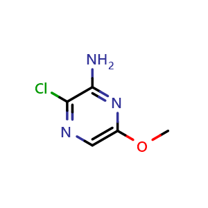 Chemical structure of 3-chloro-6-methoxypyrazin-2-amine , CAS 13484-56-5, AChemBlock AD239988