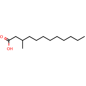 Chemical structure of 3-methyldodecanoic acid , CAS 13490-36-3, AChemBlock AD239989