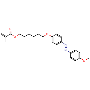 Chemical structure of 6-[4-[(E)-(4-methoxyphenyl)azo]phenoxy]hexyl 2-methylprop-2-enoate , CAS 135529-02-1, AChemBlock AD240014