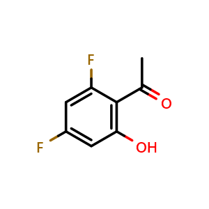 Chemical structure of 1-(2,4-Difluoro-6-hydroxyphenyl)ethan-1-one , CAS 1356999-25-1, AChemBlock AD240018