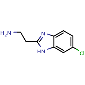 Chemical structure of 2-(6-chloro-1H-1,3-benzodiazol-2-yl)ethan-1-amine , CAS 135875-16-0, AChemBlock AD240020