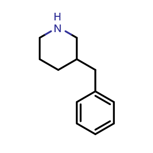 Chemical structure of 3-benzylpiperidine , CAS 13603-25-3, AChemBlock AD240024