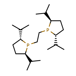 Chemical structure of 1,2-Bis((2R,5R)-2,5-diisopropylphospholan-1-yl)ethane , CAS 136705-63-0, AChemBlock AD240044