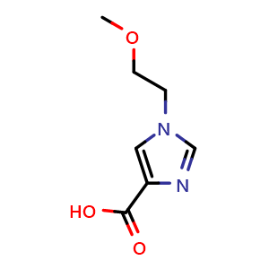 Chemical structure of 1-(2-methoxyethyl)-1H-imidazole-4-carboxylic acid , CAS 1368855-13-3, AChemBlock AD240054