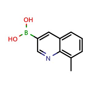 Chemical structure of (8-methyl-3-quinolyl)boronic acid , CAS 1370040-72-4, AChemBlock AD240067