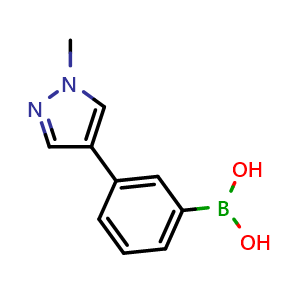 Chemical structure of 3-(1-Methyl-4-pyrazolyl)phenylboronic acid , CAS 1373043-37-8, AChemBlock AD240076