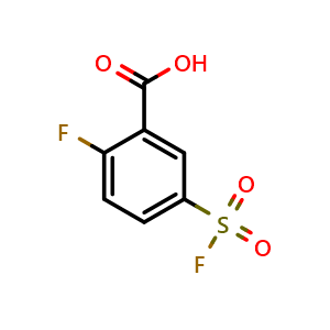 Chemical structure of 2-Fluoro-5-(fluorosulfonyl)benzoic acid , CAS 1373233-37-4, AChemBlock AD240082
