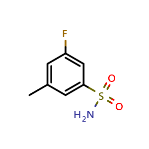 Chemical structure of 3-fluoro-5-methylbenzene-1-sulfonamide , CAS 1384429-42-8, AChemBlock AD240111