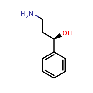 Chemical structure of (R)-3-Amino-1-phenyl-propan-1-ol , CAS 138750-31-9, AChemBlock AD240119