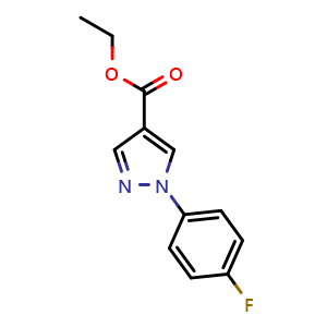 Chemical structure of ethyl 1-(4-fluorophenyl)-1H-pyrazole-4-carboxylate , CAS 138907-73-0, AChemBlock AD240124