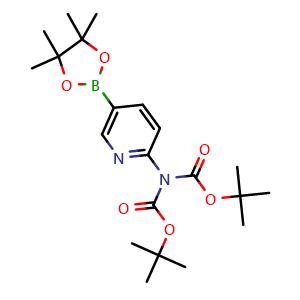 Chemical structure of Di-tert-Butyl (5-(4,4,5,5-tetramethyl-1,3,2-dioxaborolan-2-yl)pyridin-2-yl)iminodicarbonate , CAS 1391926-49-0, AChemBlock AD240128