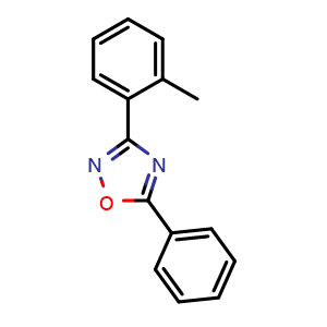 Chemical structure of 5-Phenyl-3-(o-tolyl)-1,2,4-oxadiazole , CAS 1400191-58-3, AChemBlock AD240144