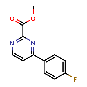 Chemical structure of methyl 4-(4-fluorophenyl)pyrimidine-2-carboxylate , CAS 1401162-80-8, AChemBlock AD240146