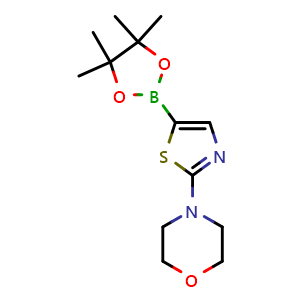 Chemical structure of 4-(5-(4,4,5,5-Tetramethyl-1,3,2-dioxaborolan-2-yl)thiazol-2-yl)morpholine , CAS 1402172-49-9, AChemBlock AD240151