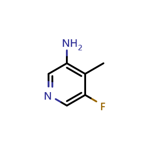 Chemical structure of 5-Fluoro-4-methylpyridin-3-amine , CAS 1402672-74-5, AChemBlock AD240153