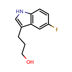 Chemical structure of 3-(5-Fluoro-1H-indol-3-yl)propan-1-ol , CAS 141071-80-9, AChemBlock AD240163