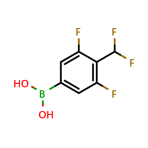 Chemical structure of [4-(difluoromethyl)-3,5-difluoro-phenyl]boronic acid , CAS 1418595-79-5, AChemBlock AD240196