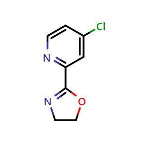 Chemical structure of 4-chloro-2-(4,5-dihydro-1,3-oxazol-2-yl)pyridine , CAS 1423027-73-9, AChemBlock AD240209