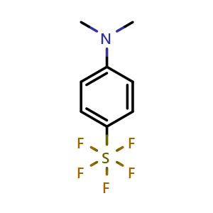 Chemical structure of N,N-Dimethyl-4-(pentafluoro-l6-sulfanyl)aniline , CAS 1427763-15-2, AChemBlock AD240229