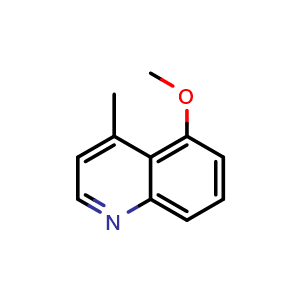 Chemical structure of 5-methoxy-4-methylquinoline , CAS 144147-05-7, AChemBlock AD240251