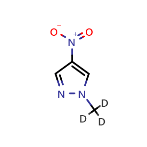 Chemical structure of 4-nitro-1-(trideuteriomethyl)pyrazole , CAS 1447606-92-9, AChemBlock AD240264