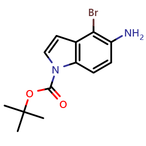 Chemical structure of 1-Boc-4-bromo-1H-indol-5-amine , CAS 1448607-76-8, AChemBlock AD240271
