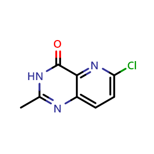 Chemical structure of 6-Chloro-2-methylpyrido[3,2-d]pyrimidin-4(3h)-one , CAS 1453330-01-2, AChemBlock AD240277