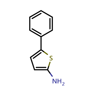 Chemical structure of 5-phenylthiophen-2-amine , CAS 14770-85-5, AChemBlock AD240301