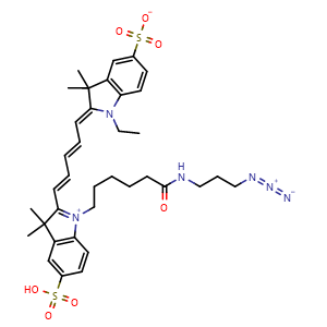 Chemical structure of Sulfo-Cy5-N3 , CAS 1481447-40-8, AChemBlock AD240306