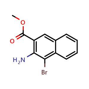 Chemical structure of methyl 3-amino-4-bromo-2-naphthoate , CAS 1487260-88-7, AChemBlock AD240313