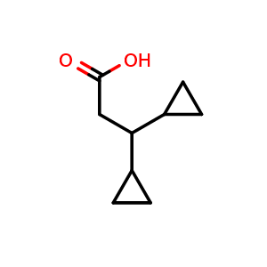 Chemical structure of 3,3-Dicyclopropyl-propionic acid , CAS 149680-86-4, AChemBlock AD240325